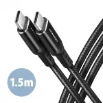 KABELIS USB-C IKI USB-C 1.5M 60W/HQ JUODAS BUCM-CM15AB AXAGON