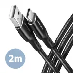 KABELIS USB-C IKI USB2.0 2M/JUODAS BUCM-AM20AB AXAGON