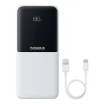 Baseus Lipow i&scaron;orinė baterija 10000mAh 22,5W su dviem integruotais laidais (su Baseus Simple USB-A - USB-C 3A 20cm laidu) - balta