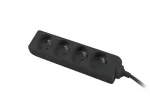 Lanberg PS0-04E-0150-BK elektros tinklo ilgintuvas 1,5 m 4 AC i&scaron;vestis(ys / čių) Vidaus Juoda