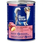 OPTIVITAL Pork p&acirc;t&eacute;, rich in beef and potatoes - drėgnas ėdalas &scaron;unims - 400g