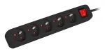Lanberg PS1-05E-0150-BK elektros tinklo ilgintuvas 1,5 m 5 AC i&scaron;vestis(ys / čių) Vidaus Juoda
