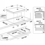Whirlpool WF S7560NE BM Indukcinė kaitlentė 7,4 kW, 4 zonos, juoda