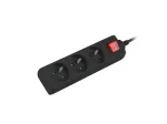 Lanberg PS1-03E-0300-BK elektros tinklo ilgintuvas 3 m 3 AC i&scaron;vestis(ys / čių) Vidaus / lauko Juoda