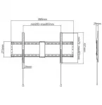 Gembird WM-90F-01 televizoriaus laikiklis 2,29 m (90") Juoda