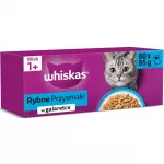 WHISKAS žuvies skanėstai želėje &ndash; &scaron;lapias kačių ėdalas &ndash; 80x85g