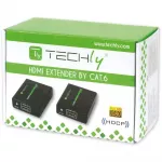 Techly IDATA EXT-E70 vaizdo ir garso signalų ilgintuvas AV siųstuvas ir imtuvas Juoda