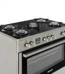 Ravanson KWGE-K90 Glass Inox dujinė-elektrinė viryklė
