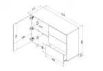 Cama 1D3S ALMA komoda 120x41,5xH90 ka&scaron;myras