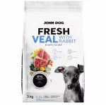 JOHN DOG Fresh Junior Small breeds Veal with rabbit - sausas maistas &scaron;unims - 3kg