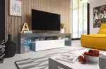Cama TORO158 SZ/BI TV stovas / baldas garso ir vaizdo aparatūrai 2 spintos