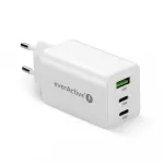 GaN sieninis įkroviklis, 1&times; USB, 2&times; USB-C, Quick Charge 4+, 65 W, baltas
