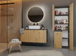 Topeshop NEL 1K DD ANT/ART KP vonios kambario spintelė Grafitas, Ąžuolas