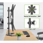 Techly ICA-LCD 2520V monitoriaus laikiklis arba stovas 68,6 cm (27") Stalas Juoda