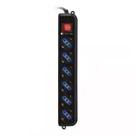 Techly IUPS-PCP-6V elektros tinklo ilgintuvas 1,5 m 6 AC i&scaron;vestis(ys / čių) Juoda