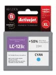 Activejet AB-123CN ra&scaron;alas (pakaitinis Brother LC123C/121C; Supreme; 10 ml; mėlynos spalvos)
