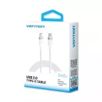 USB-C į C 2.0 Vention PD 3.1 5A 240W 2m WH kabelis