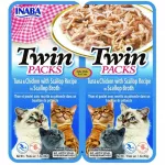 INABA CAT Twin tunas su vi&scaron;tiena ir &scaron;ukutėmis sultinyje &ndash; kačių skanėstas &ndash; 2x40g