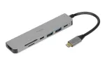 iBox IUH3SL4K sąsajos &scaron;akotuvas C tipo USB 5000 Mbit/ai Sidabras