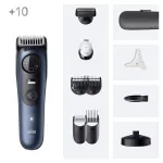 Braun BeardTrimmer 7 BT7540 barzdos kirpimo ma&scaron;inėlė Baterija 40 2 cm &bdquo;Wet & Dry&ldquo; Juoda, Mėlyna
