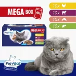 PREVITAL Mega Box Veal, salmon, liver, chicken - &scaron;lapias kačių maistas - 40X100g