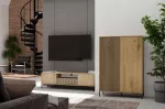 KAMARO 2DD SLIM/GŁ ĄŽUOLAS ARTISAN VITRINA