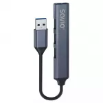 SAVIO AK-70 USB-A &scaron;akotuvas - 3 &times; USB-A 2.0, 1 &times; USB-A 3.1 GEN 1, 4-in-1, 5 Gbps