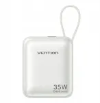 Vention 10000mAh 35W - i&scaron;orinis akumuliatorius su USB-C kabeliu (smėlio spalvos)