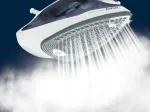 Tefal Express Steam FV2837 Sauso ir garų tipo lygintuvas &bdquo;Cerilium&ldquo; pagrindo plok&scaron;tė 2400 W Mėlyna, Pilka, Balta
