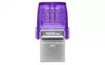 Kingston Technology DataTraveler microDuo 3C USB atmintukas 128 GB USB Type-A / USB Type-C 3.2 Gen 1 (3.1 Gen 1) Nerūdijančiojo plieno, Violetinė