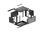 SIENINĖ INSTALIACINĖ RACK SPINTA 19" 6U 600X600 JUODA, PERFORUOTOS DURYS LANBERG (FLAT PACK)