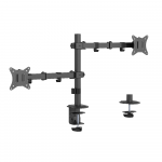 Gembird MA-D2-03 Reguliuojama ant stalo tvirtinama dviguba monitoriaus rankena, 17"-32", juoda