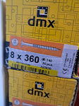 DOMAX - Konstrukciniai medsraigčiai 8 x 360 mm TORX TX40 50 vnt