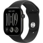 Laikrodis Series 12 su mobiliojo ry&scaron;io palaikymu 46 mm, juodas korpusas / juodas dirželis S/M