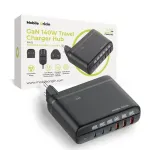 Mobile Origin GaN 140W kelioninė įkrovimo stotelė PW12 EU/UK/US, 3x USB-C + 3x USB-A