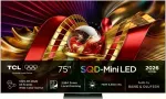 Televizorius TCL 75C8L / 75" / 4K UHD / SQD-Mini LED / 144 Hz / Google TV / tamsiai metalinis