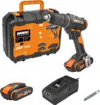 Gręžtuvas-suktuvas WORX WX108 &mdash; akumuliatorinis suktuvas 20V, 45 Nm, su LED