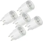Schneider Electric &mdash; 5 vnt. Shelly Plug S MTR Gen3 12A i&scaron;maniųjų ki&scaron;tukinių lizdų rinkinys (baltos spalvos)