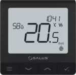 Salus Salus belaidis, pavir&scaron;inis temperatūros reguliatorius SQ610BRF Quantum, akumuliatorinis, juodas