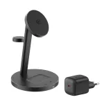 Mobile Origin Qi2 25W PowerStand Pro 3 viename su 40&ndash;60W AVS GaN krovikliu PW40, juodas