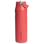 Termopudele ar salmiņu The IceFlow Bottle Flip Straw 2.0 1,06L koraļu sarkanoranža