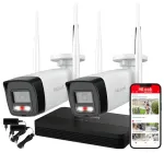 HiLook DS-J142I(STD)/IKS-2044BH-PH/W - HiLook 4MP H.265 divu bullet WiFi NVS komplekts White