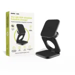 Mobile Origin 3in1 Qi2 25W itin plonas sulankstomas įkroviklis PW36, suderinamas su MagSafe, matinė juoda