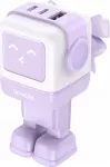 Ugreen Nexode RG Robot GaN Įkroviklis, 65W su 2x USB-C ir USB jungtimis, Violetinė