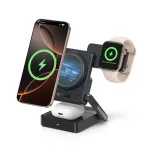 Bezvadu magnētiskais salokāmais lādētājs 3-in-1 PicoGo AF21 Qi2.2 35 W USB-C, melns