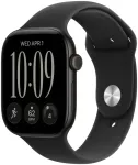 Apple Watch Series 12 GPS 46mm, juodos spalvos aliuminio korpusas | juoda sporto apyrankė &ndash; M/L