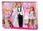Barbie Mattel vestuvių rinkinys &ndash; jaunavedžių pora, 4 lėlės: Barbie, Ken, Chelsea, Stacie