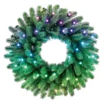 &bdquo;Twinkly&ldquo; i&scaron; anksto ap&scaron;viestas vainikas 50 RGB LED Žalias laidas Ki&scaron;tukas C tipo