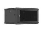 Lanberg sieninė 19" spintos spinta 6U 600x600 juoda su perforuotomis durimis