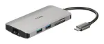 8 viename USB‑C centras su HDMI, Ethernet, kortelių skaitytuvu ir maitinimo tiekimu (Power Delivery)